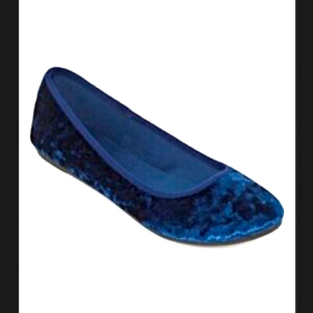 City Streets Navy Blue Velvet Shoes